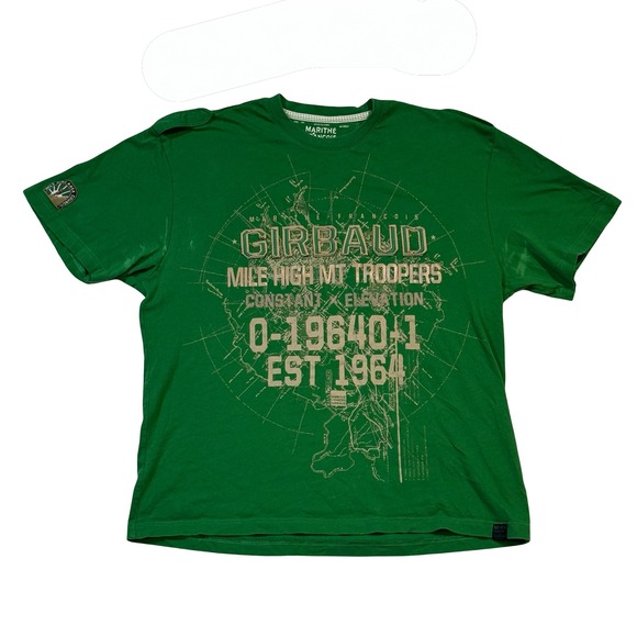 Marithe Francois Girbaud Green Graphic Tee T-Shirt Mile High MT Troopers - Picture 1 of 11